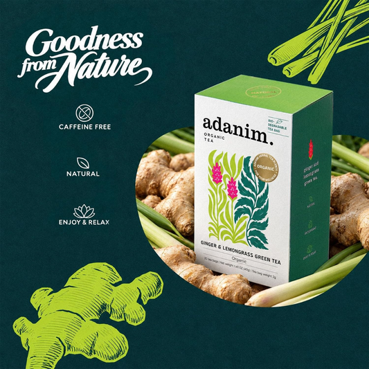 Adanim Bio Lemongrass & Ginger Green tea – 20 Tea Bags