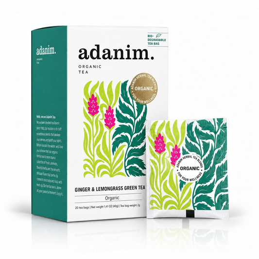 Adanim Bio Lemongrass & Ginger Green tea – 20 Tea Bags