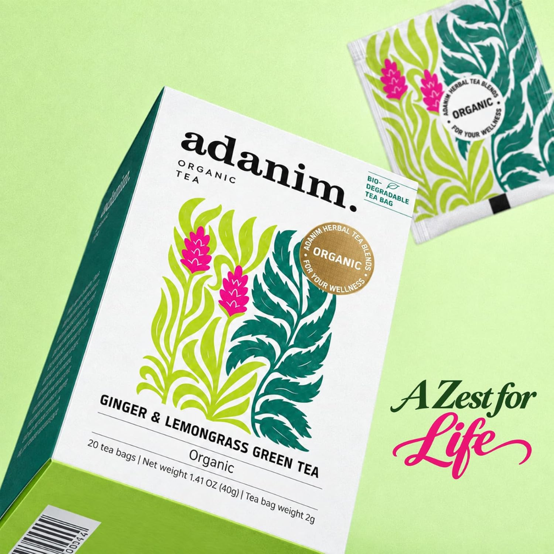 Adanim Bio Lemongrass & Ginger Green tea – 20 Tea Bags