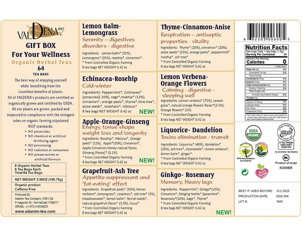 Valdena Bio Organic Herbal Tea Gift